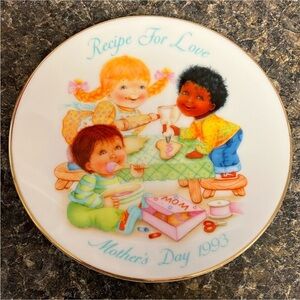 3/$15 ❤️ 12/23 Mother’s Day plate 1993 recipe for love 22k gold rim